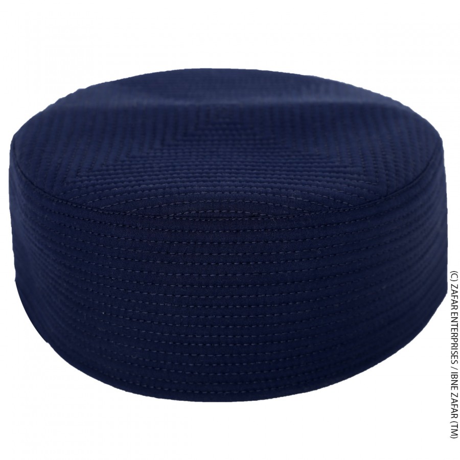 Navy Blue Premium Quilted Turban Cap / Hat / Kufi IBZ-402-9